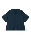 Studio Tomboy Sailor-collar Drawstring Blouse In Green