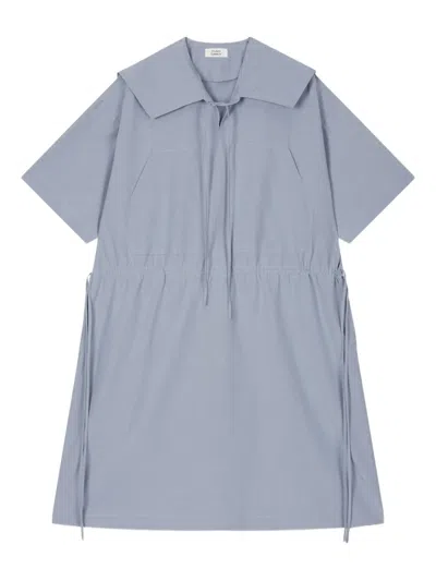 Studio Tomboy Sailor-collar Drawstring Dress In Gray