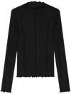 Studio Tomboy Seam-detail Ribbed T-shirt In Black
