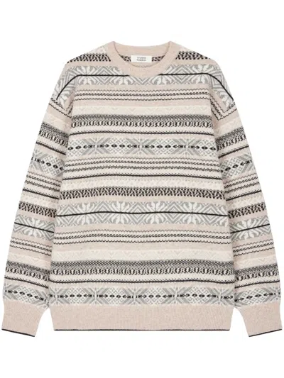 Studio Tomboy Selburose-patterned Sweater In 中性色