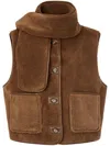 Studio Tomboy Shearling Vest In 褐色