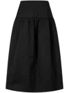 Studio Tomboy Shirred Midi Skirt In Black
