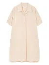 Studio Tomboy Shirt-collar Puff-sleeve Dress In Neutral