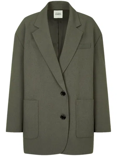 Studio Tomboy Single-breasted Blazer In Green