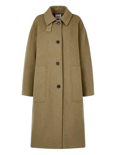 Studio Tomboy Single-breasted Felted Coat In Brown