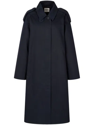 Studio Tomboy Single-breasted Trench Coat In Blue