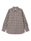 Studio Tomboy Single-pocket Checked Shirt In Brown