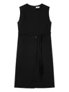 Studio Tomboy Sleeveless Belted Midi Day Dress In Black