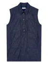 Studio Tomboy Sleeveless Denim Mini Dress In Blue