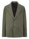Studio Tomboy Slub-textured Blazer In Green