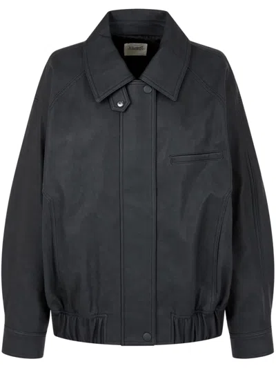 Studio Tomboy Spread-collar Bomber Jacket In Black