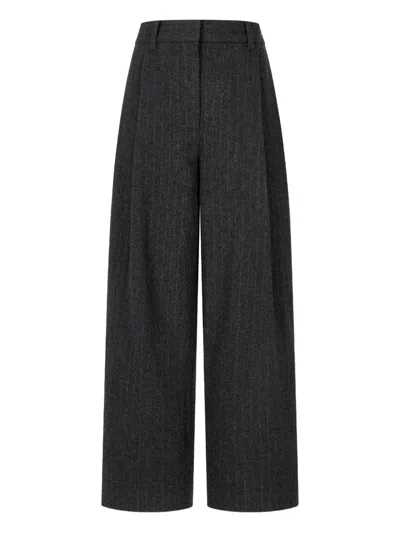 Studio Tomboy Stripe Trousers In Gray