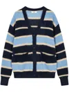 Studio Tomboy Striped Cardigan In 蓝色