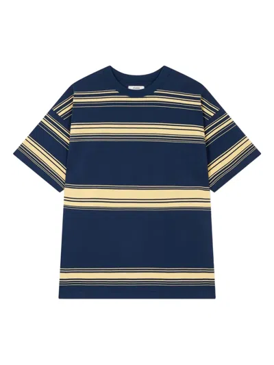 Studio Tomboy Striped Cotton T-shirt In Blue