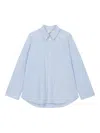 Studio Tomboy Striped Single-pocket Shirt In Blue
