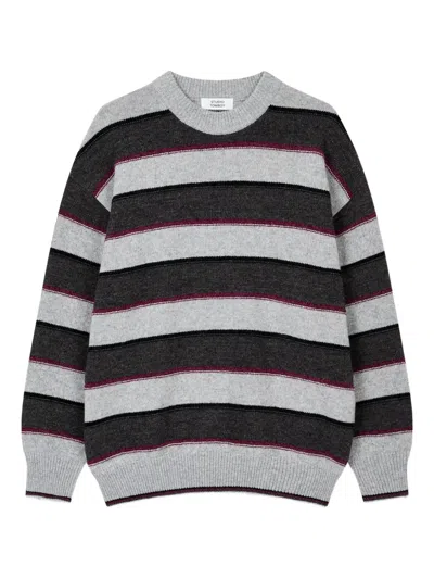 Studio Tomboy Striped Sweater In Gray