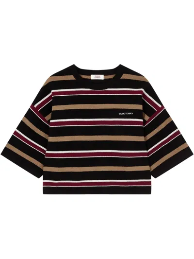 Studio Tomboy Striped T-shirt In Black