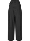 Studio Tomboy Striped Wide-leg Trousers In Grey