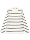 Studio Tomboy Stripped Polo Top In Neutrals