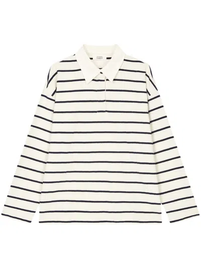 Studio Tomboy Stripped Polo Top In Neutrals