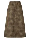 Studio Tomboy Suede Panelled Skirt In Brown