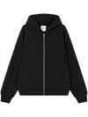 Studio Tomboy Terry Zipped Hoodie In 黑色