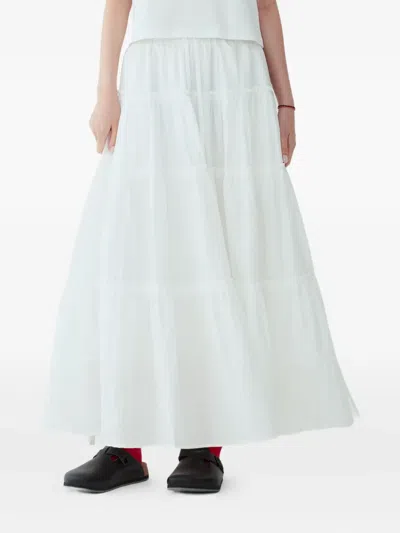 Studio Tomboy Tiered Maxi Skirt In White