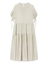 Studio Tomboy Tiered Midi Dress In Neutral