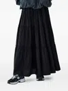 Studio Tomboy Tiered Pleated Midi A-line Skirt In Black