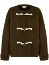 Studio Tomboy Toggle-fastening Round-neck Jacket In Brown
