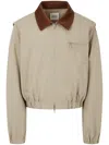 Studio Tomboy Trimmed Bomber Jacket In Neutrals