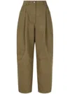 Studio Tomboy Twill Cotton Trousers In Brown