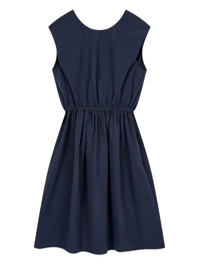 Studio Tomboy Twisted Gathered Dress In Blue