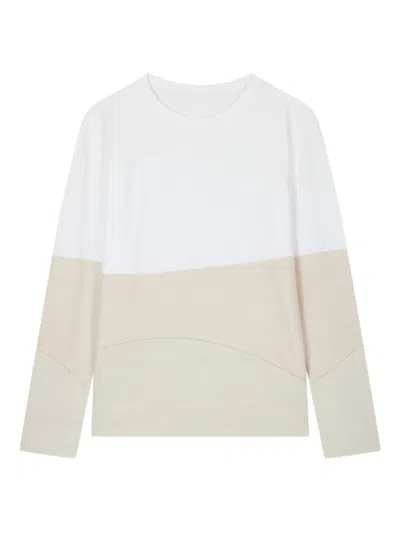Studio Tomboy Two-tone Long-sleeve T-shirt In White