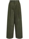 Studio Tomboy Two-tuck Corduroy Trousers In Green