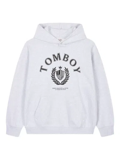Studio Tomboy University Cotton Hoodie In White