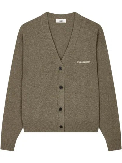 Studio Tomboy V-neck Cardigan In Green