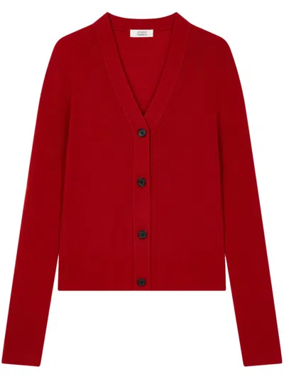 Studio Tomboy V-neck Cardigan In Red