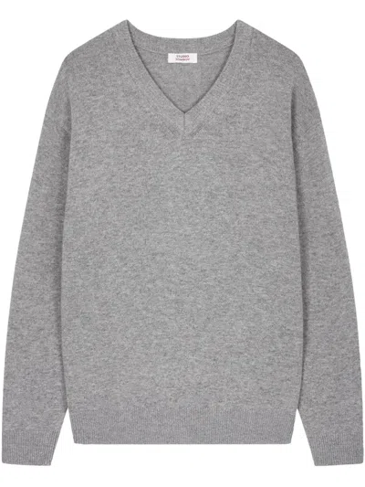 Studio Tomboy V-neck Jumper In Grey