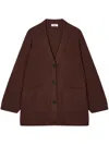 Studio Tomboy V-neck Oversize Cardigan In Brown