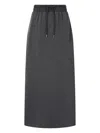 Studio Tomboy Waveline Drawstring Midi Skirt In Gray