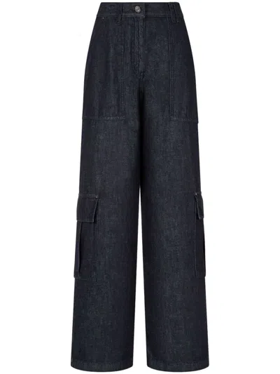 Studio Tomboy Wide-leg Cargo Jeans In Blue