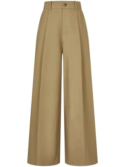 Studio Tomboy Wide-leg Cotton Trousers In 中性色