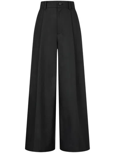 Studio Tomboy Wide-leg Cotton Trousers In Black