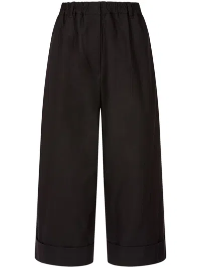 Studio Tomboy Wide-leg Cropped Trousers In Black