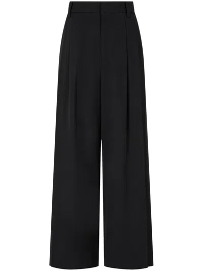 Studio Tomboy Wide-leg Wool Trousers In Black