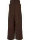 Studio Tomboy Wide-leg Wool Trousers In Brown