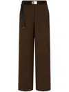 Studio Tomboy Wool Belted Trousers In 褐色
