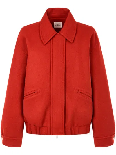 Studio Tomboy Wool Bomber Jacket In Red