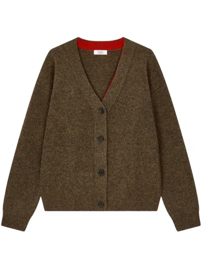 Studio Tomboy Wool Cardigan In 褐色
